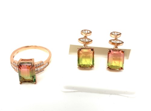 Watermelon tourmaline rose - tourmaline,