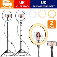 2X 10" LED Ring Light with