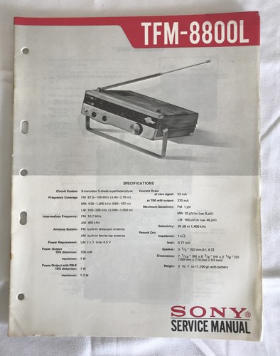 Sony tfm 8800l transistor - sony, tfm-8800l