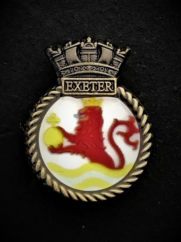 Hms exeter ship crest lapel - hms,