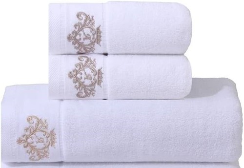 White luxury cotton towels - white,