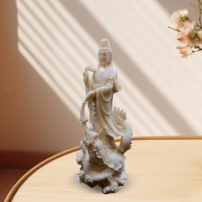 Guan Yin Statue Carved Sculpture Kwan Yin Handicraft Tabletop Ornament Feng Shui