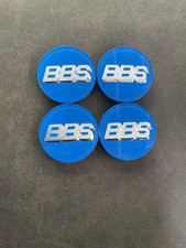 09.24.030 BBS RS LM RZ Center Caps Logos 70mm Blue Silver one Set Of 4
