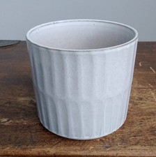 Small/Med'm Silver Grey Glazed Ceramic Round Plant Pot /Unused/ H11-T11-B9.5cm