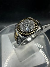 Mens silver ring signet pinky