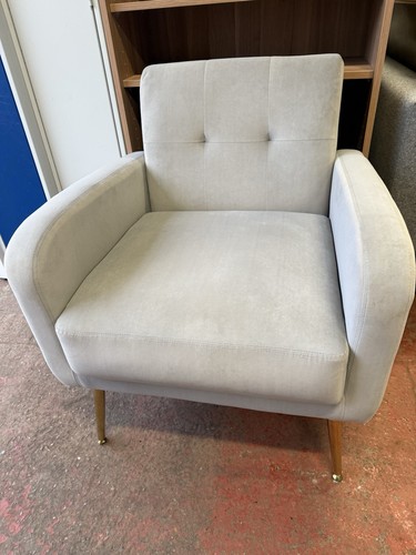 Grey velvet armchair - grey,