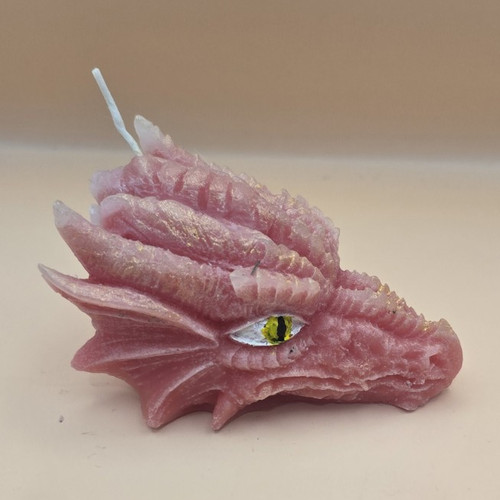 Pink dragon head figurine - dragon,