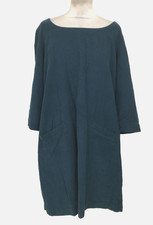 Nomads Women's Shirt Dress Size 16 Teal Shift Corduroy Patch Pockets Used F1