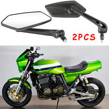 Pairs Side Mirrors Rearview 10mm 8mm Black For Kawasaki ZRX1200R 1100 Z1000 Z800