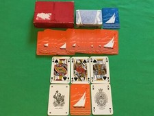 TWIN PACK Old Vintage De La Rue Art Deco Patience Playing Cards * DINGHY YACHT *