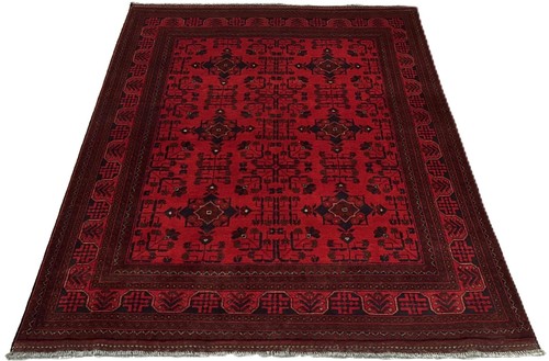 Hand knotted fine afghan rug - hand,