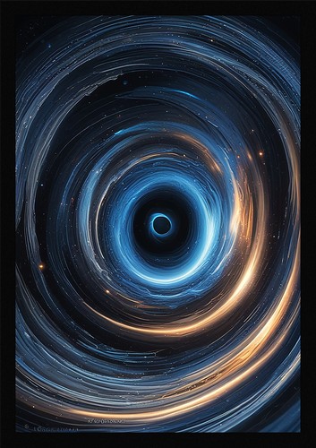Intimate black hole framed - black,