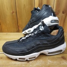 *READ* Nike Air Max 95 Pull Tab Black White Trainers Mens UK Size 10 EU 45
