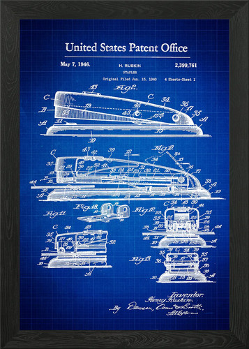 Stapler framed wall art poster - framed,