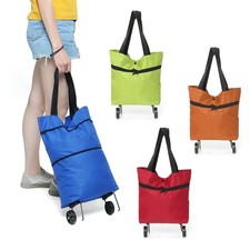 Folding Shopping Trolley Grocery Shopper Bag Lightweight Foldable on 2 Wheels UK