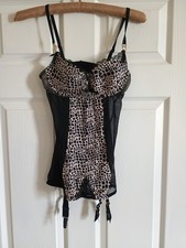 Vintage Ann Summers Leopard Print Cami Suspender UK 12