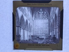 Vintage Magic Lantern slide G.W.W. Choir Carlisle Cathedral  looking E.