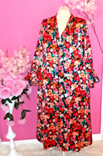 WOMEN SILKY RED FLORAL LONG