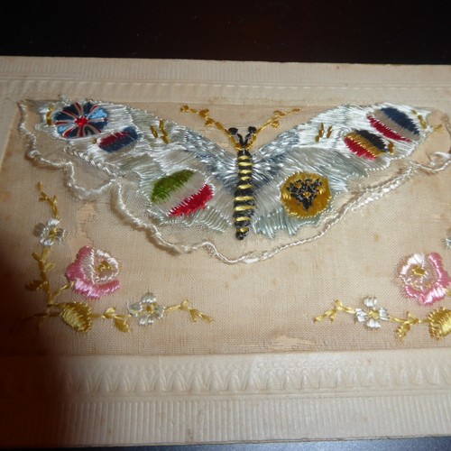 Ww1 embroidered silk postcard - ww1,