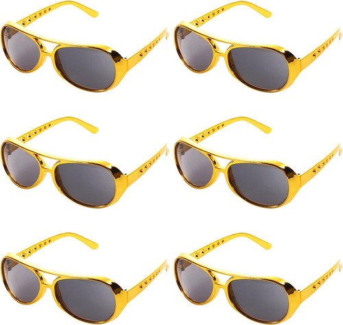 6pcs gold elvis - 6pcs, glasses