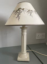 Vintage Ivory Crackle Glaze Ceramic Lamp with Cherub Shade