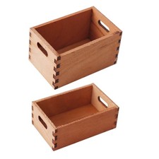  2pcs Mini Wooden Crates for Dollhouse - 1:12 Decorative Storage Boxes for
