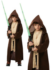 Deluxe Jedi Robe Star Wars Childs Boys Luke Skywalker Fancy Dress Costume