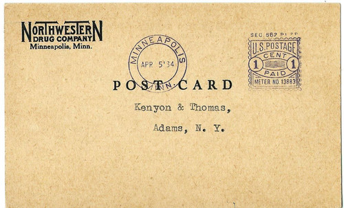 Postcard meter mark - postcard,