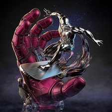 Silver Surfer in Hand Resin
