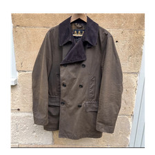 Barbour waxed peacoat jacket - barbour,
