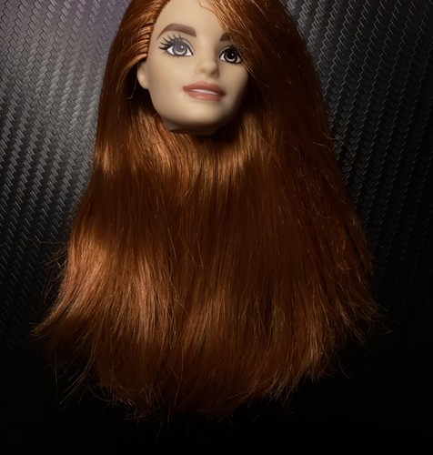 Barbie doll head ginger red - doll,