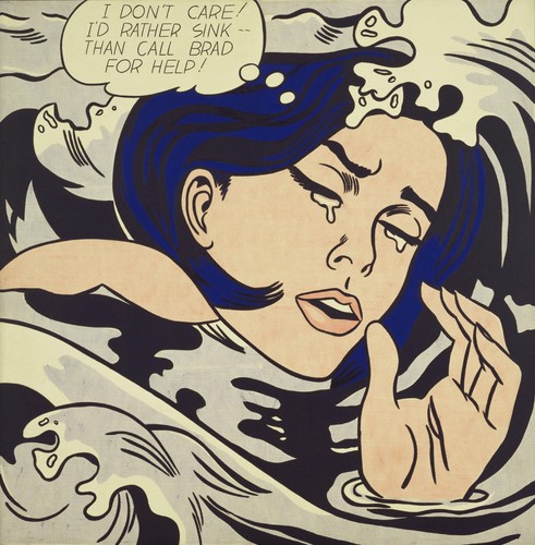 Roy lichtenstein drowning - drowning, girl