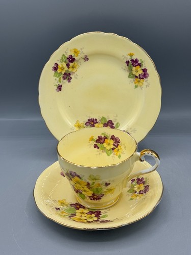 Aynsley trio cups and saucers - and,