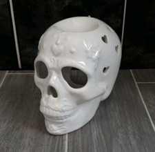 NEW Ceramic Sugar SKULL Oil Wax Melts Burner / Tea Light Holder 💀🕯🔥