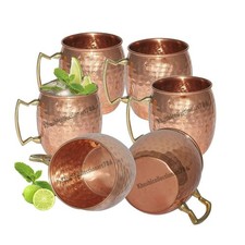 Pure Copper Hammered Drinking Moscow Mule Mug Brass Handle Health Benefits 500ML