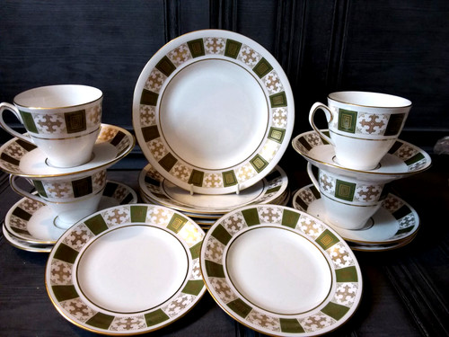 Spode bone china - green, gold