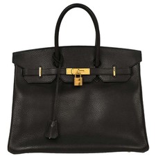 Hermes Black Ardennes Birkin 35 Handbag 6E □F 144807