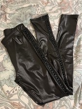 Faux Leather Leggings Black Size M/L leather look 