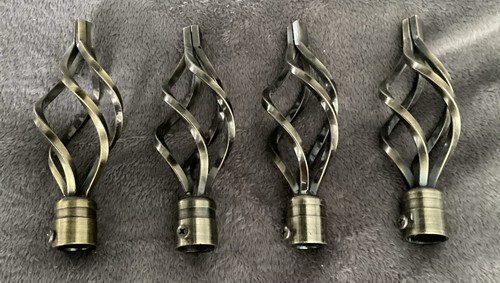 Four twisted cage finials - four,