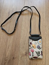 Yoshi Black Genuine Leather Herbarium Cross Body Bag Phone Case Card Holder