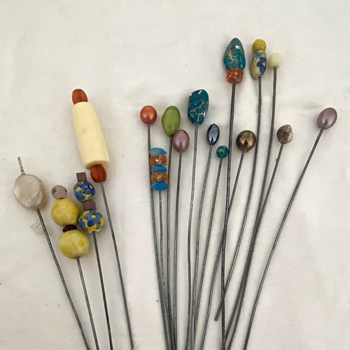 Vintage bead hatpins - vintage, mixed