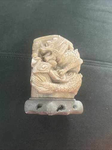 Vintage soapstone carved - soapstone,