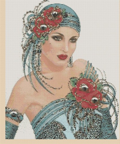 Art deco cross stitch - art,