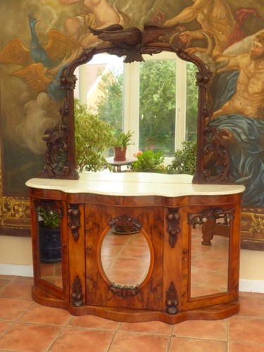 Walnut chiffonier carved - walnut,
