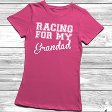 Racing For My T-Shirt Race Life Brother Sister Grandma Grandad Tee Top Cancer