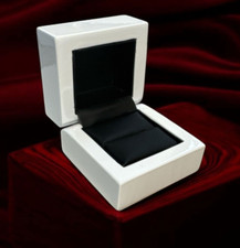 Premium Glossy White Wooden Ring Box for Diamond Jewellery Storage Box