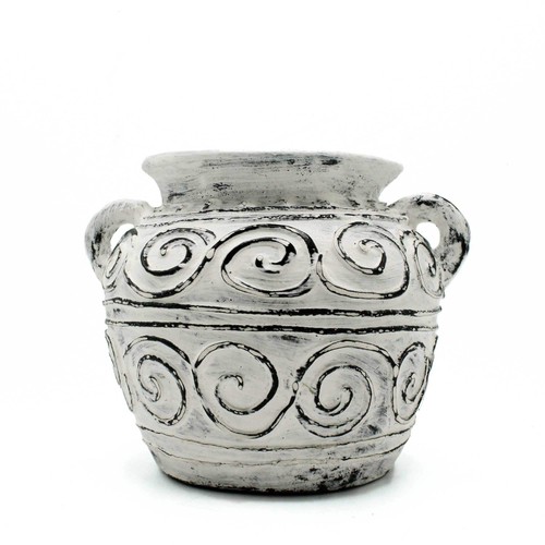 Greek clay plant pot with - plant,
