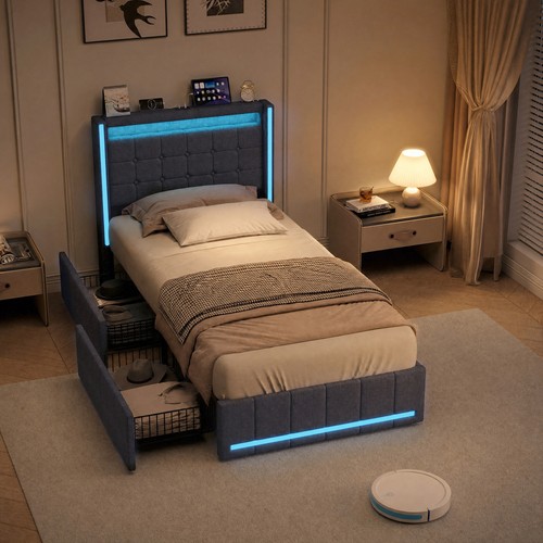 New storage upholstered bed - storage,