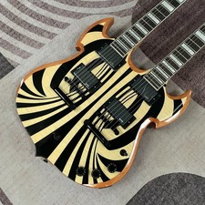 Zakk Wylde Barbarian Double Neck Electric Guitar Black Behemoth Vortex 12+6