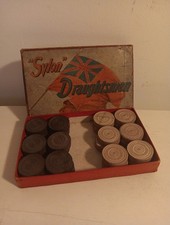 Antique wooden draughtsmen - wooden,